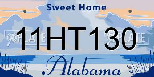 11HT130 Alabama License Plate