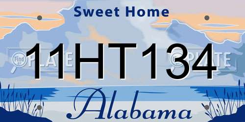 11HT134 Alabama License Plate