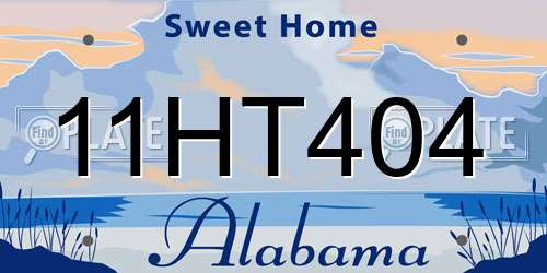 11HT404 Alabama License Plate