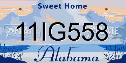 11IG558 Alabama License Plate
