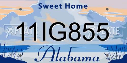 11IG855 Alabama License Plate