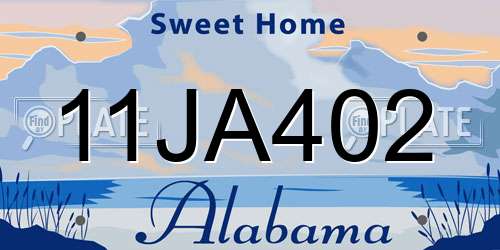 11JA402 Alabama License Plate