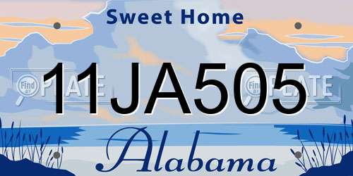 11JA505 Alabama License Plate