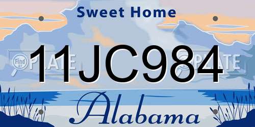 11JC984 Alabama License Plate