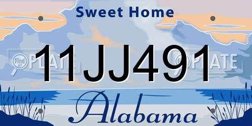 11JJ491 Alabama License Plate