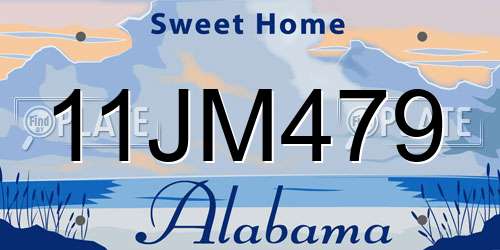 11JM479 Alabama License Plate