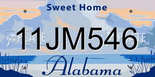 11JM546 Alabama License Plate