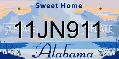 11JN911 Alabama License Plate