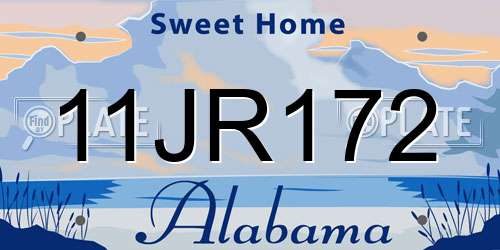11JR172 Alabama License Plate