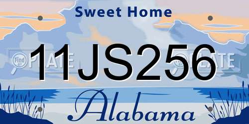 11JS256 Alabama License Plate