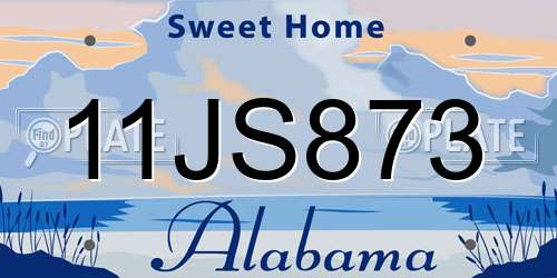 11JS873 Alabama License Plate