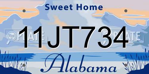 11JT734 Alabama License Plate