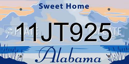 11JT925 Alabama License Plate