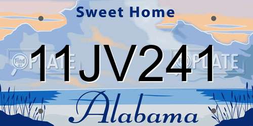 11JV241 Alabama License Plate