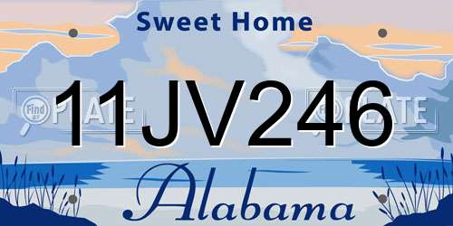 11JV246 Alabama License Plate
