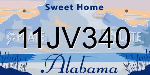 11JV340 Alabama License Plate