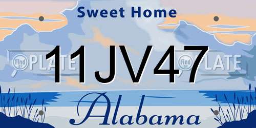 11JV47 Alabama License Plate