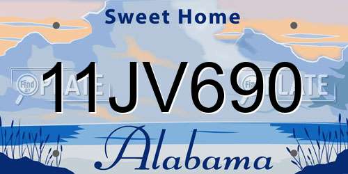 11JV690 Alabama License Plate