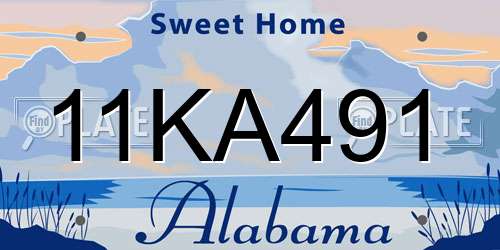 11KA491 Alabama License Plate