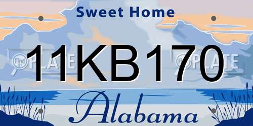 11KB170 Alabama License Plate