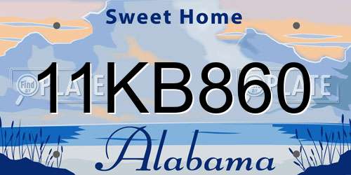 11KB860 Alabama License Plate