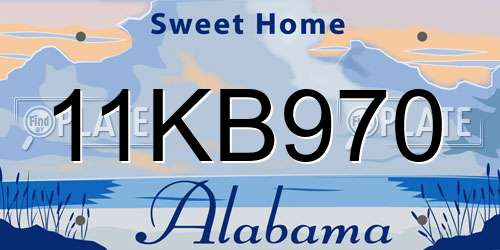 11KB970 Alabama License Plate