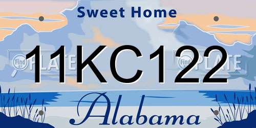 11KC122 Alabama License Plate