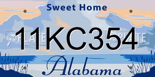 11KC354 Alabama License Plate