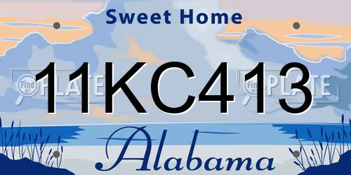 11KC413 Alabama License Plate