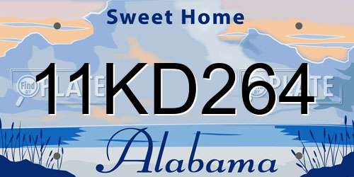 11KD264 Alabama License Plate