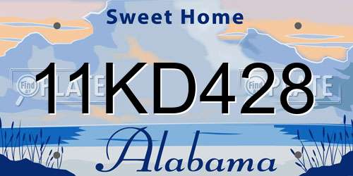 11KD428 Alabama License Plate
