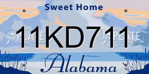 11KD711 Alabama License Plate