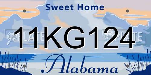 11KG124 Alabama License Plate