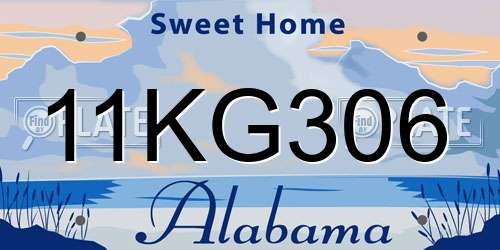 11KG306 Alabama License Plate