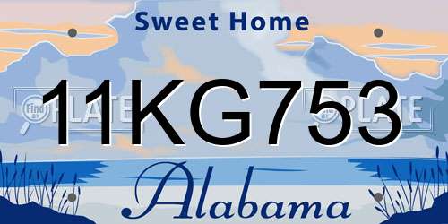 11KG753 Alabama License Plate