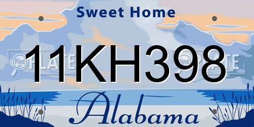 11KH398 Alabama License Plate