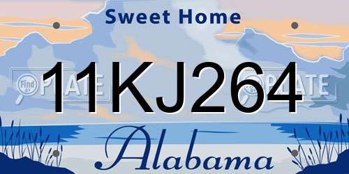 11KJ264 Alabama License Plate