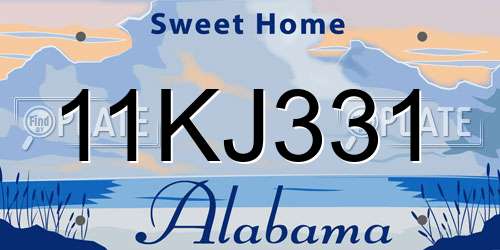 11KJ331 Alabama License Plate