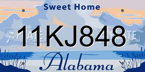 11KJ848 Alabama License Plate