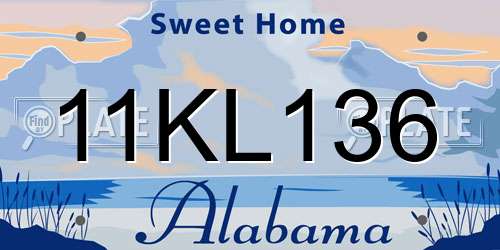 11KL136 Alabama License Plate