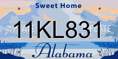 11KL831 Alabama License Plate