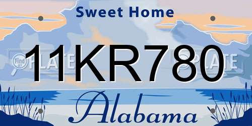 11KR780 Alabama License Plate