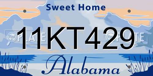 11KT429 Alabama License Plate