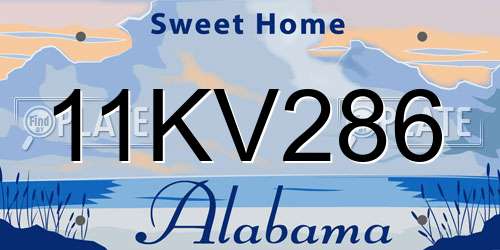 11KV286 Alabama License Plate