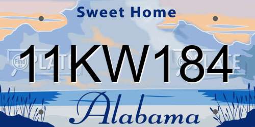 11KW184 Alabama License Plate