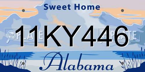 11KY446 Alabama License Plate