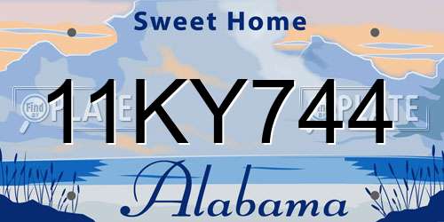 11KY744 Alabama License Plate