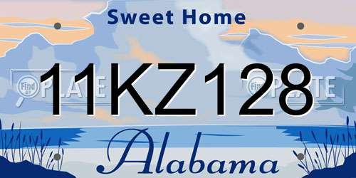 11KZ128 Alabama License Plate