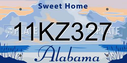 11KZ327 Alabama License Plate