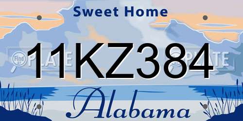 11KZ384 Alabama License Plate